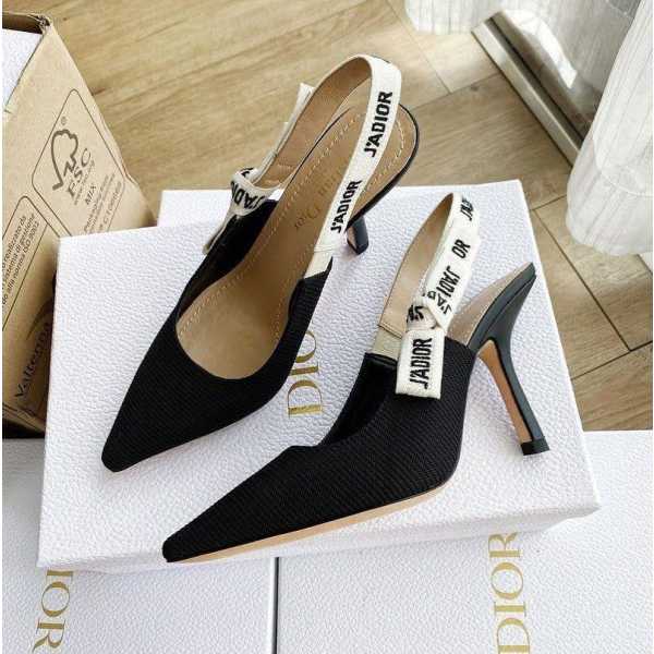 J'ADIOR SLING-BACK HEELS -BLACK