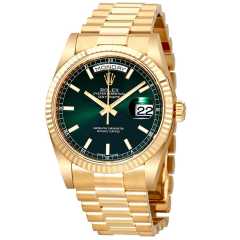 Rolex Day-Time Wrist Watch Green Face