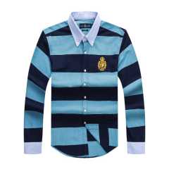 PRL Crested Bold Stripe Long Sleave Shirt