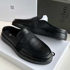 Berluti Leather Shoe Half Shoes All Black