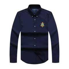 Prl Badge Long Sleeve Shirt Navy Blue