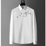 Embroidery Long Sleeve Shirts White