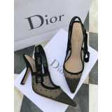 J'ADIOR CRYSTAL SLING-BACK HEELS -BLACK