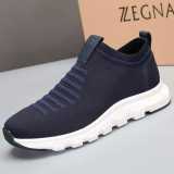 Zegna Slip-on Sneakers Navy Blue White