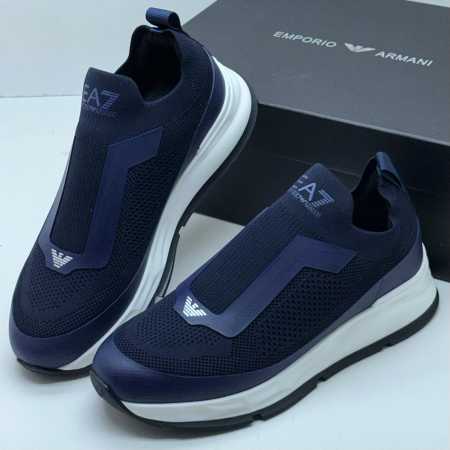 Armani Slip-on Navy Blue White