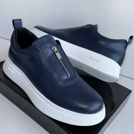 Hugo Boss Slip on Zip Up Navy Blue
