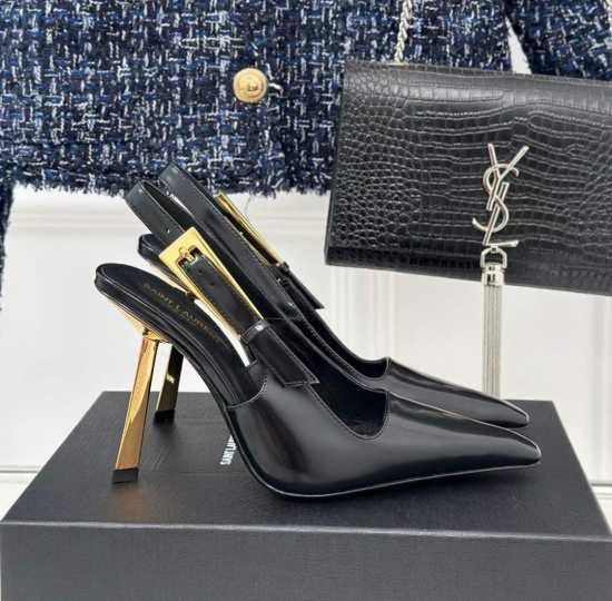 YSL SLING-BACK HEELS - BLACK