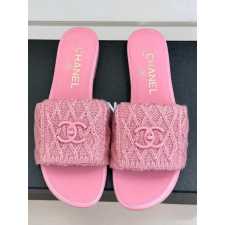 Chanel Crotchet Slides - Pink