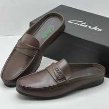 Clark Leather Half Shoes Coffee Brown