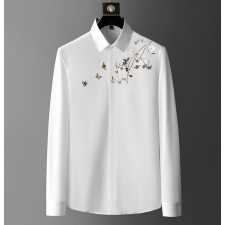 Embroidery Long Sleeve Shirts White