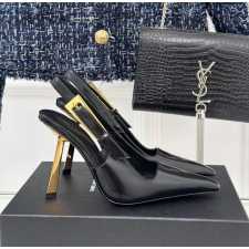 YSL SLING-BACK HEELS - BLACK