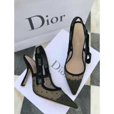 J'ADIOR CRYSTAL  SLING-BACK HEELS -BLACK