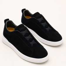 Zegna Suede Sneakers Black