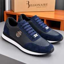 Billionaire Leather Sneakers Navy Blue