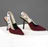 J'ADIOR SLING-BACK HEELS - BURGUNDY