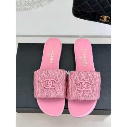 Chanel Crotchet Slides - Pink
