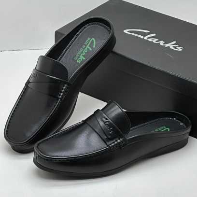 Clark Leather Half Shoes Black