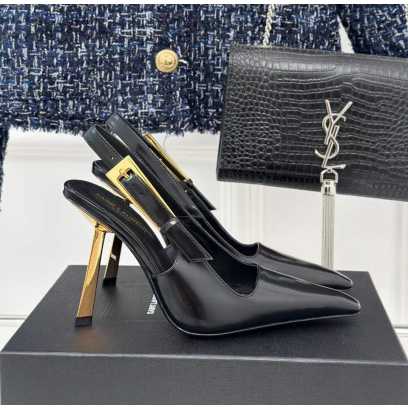 YSL SLING-BACK HEELS - BLACK