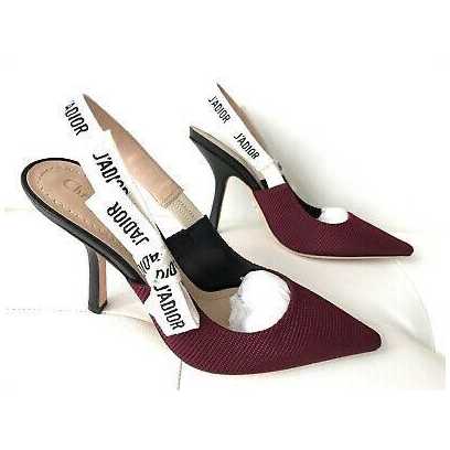 J'ADIOR SLING-BACK HEELS - BURGUNDY