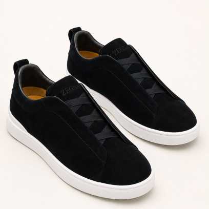 Zegna Suede Sneakers Black