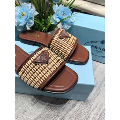 Woven Casual Slides - Brown