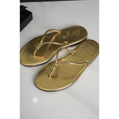 Chanel Luxe Slides - Gold