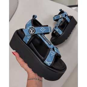 PLATFORM LUXURY SANDALS - DENIM
