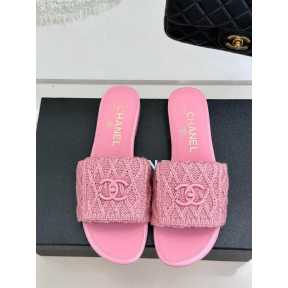 Chanel Crotchet Slides - Pink