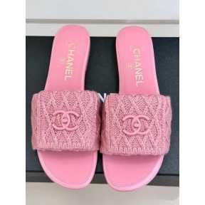 Chanel Crotchet Slides - Pink
