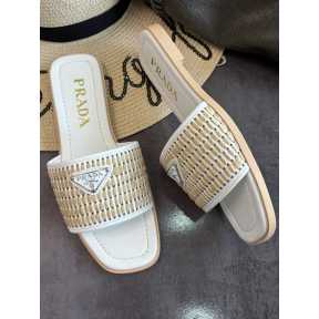 Woven Casual Slides - White