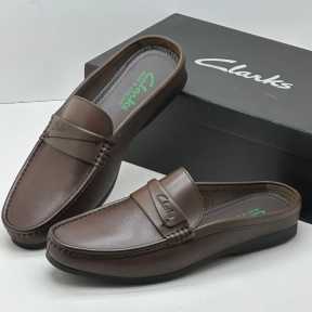 Clark Leather Half Shoes Coffee Brown