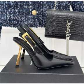 YSL SLING-BACK HEELS - BLACK