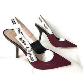 J'ADIOR SLING-BACK HEELS - BURGUNDY