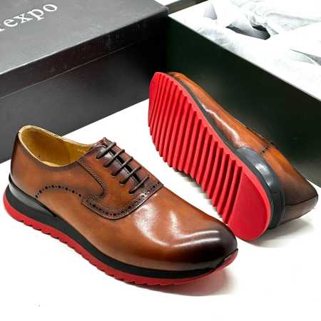 Brexpo Leather Red Sole Shoe Brown