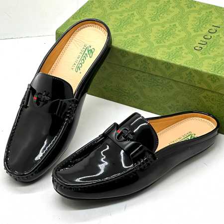 GG Wet-Look Half shoes Black