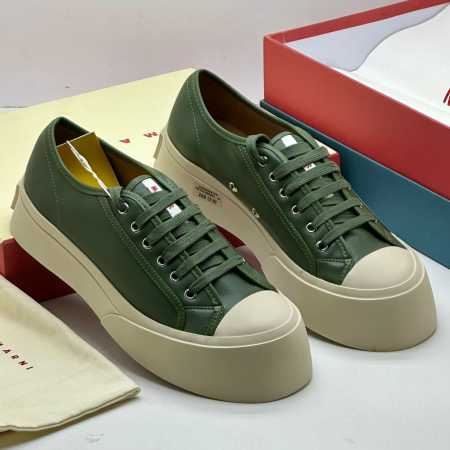 Marni Pablo Leather Sneakers Green