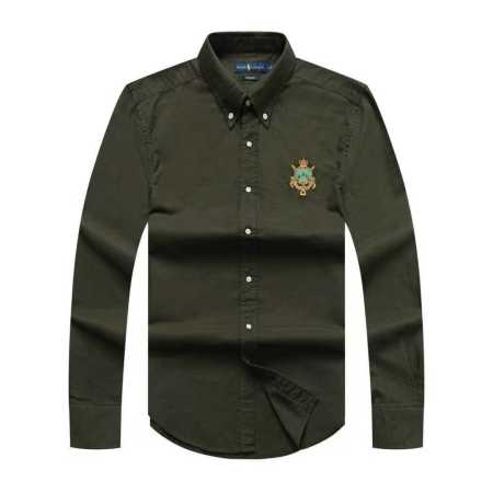 Prl Badge Long Sleeve Shirt Army Green