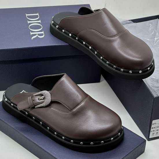 Dior Half Shoes Coffee Brown