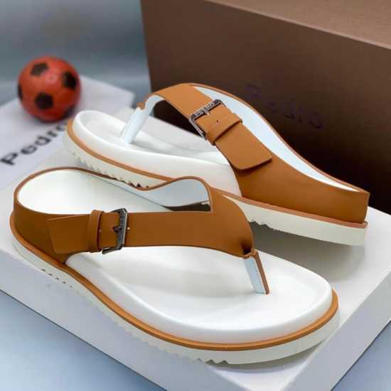 Pedro Slippers White Brown