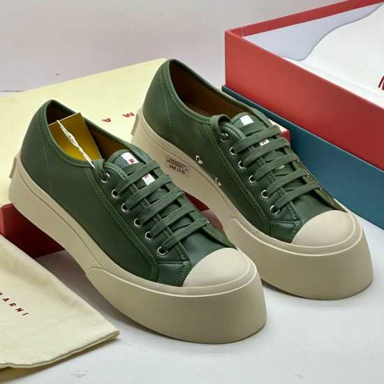 Marni Pablo Leather Sneakers Green