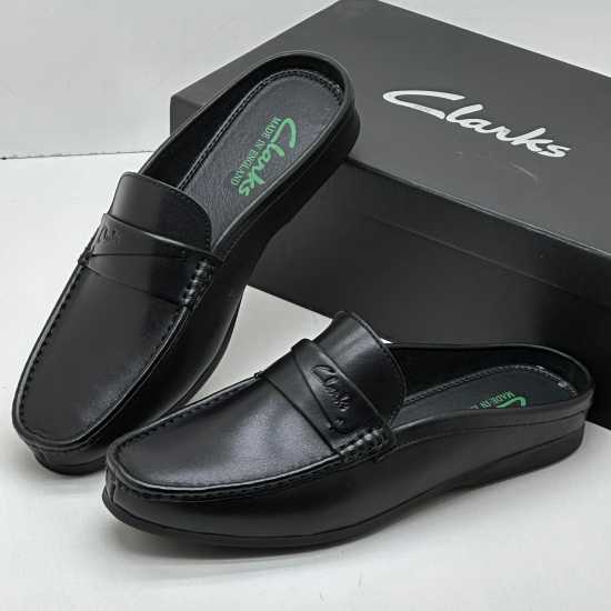 Clark Leather Half Shoes Black