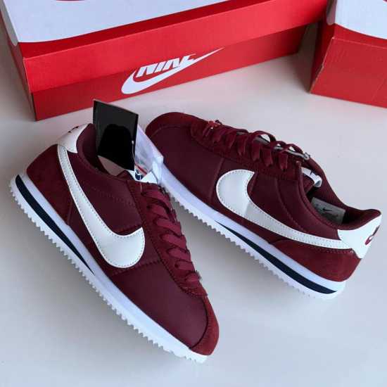 NIKE CORTEZ CLASSIC SNEAKERS - BURGUNDY