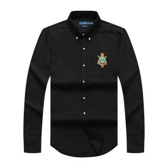 Prl Badge Long Sleeve Shirt Black