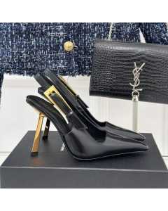 YSL SLING-BACK HEELS - BLACK