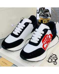 Alexander McQueen Sneakers Non Perforated Leather Black White