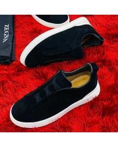 Zegna Suede Sneakers Black