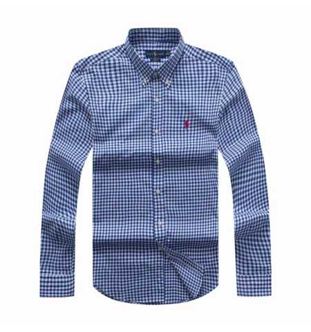 Polo By Ralph Lauren Long Sleeve Checkered Shirt Blue