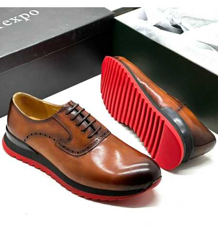Brexpo Leather Red Sole Shoe Brown