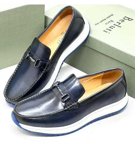 Berluti Leather Shoe Navy Blue