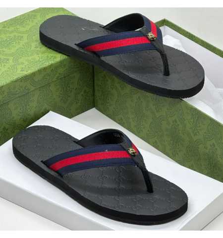 Gucci Slippers Navy Red